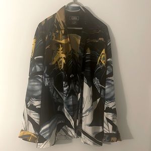 Blue Samurai Button-Down Shirt